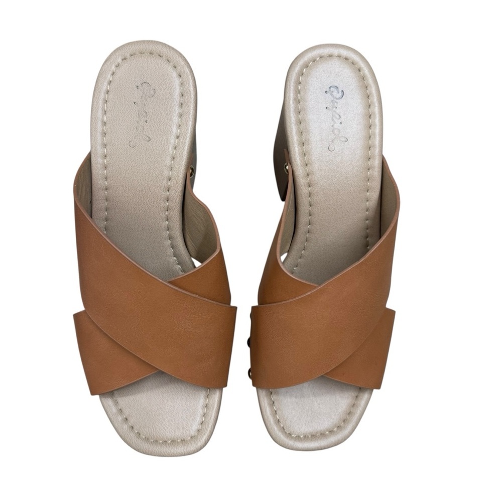 Quipid Brown Platform Women's Sandals size 7 GUC